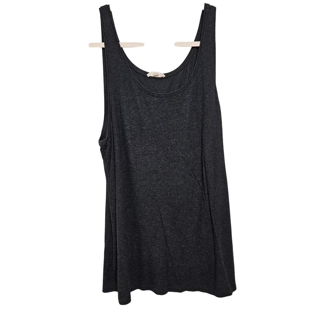 Eileen Fisher Womens Ribbed Tank Top Jersey Stretch Minimalist Capsule Gray XL